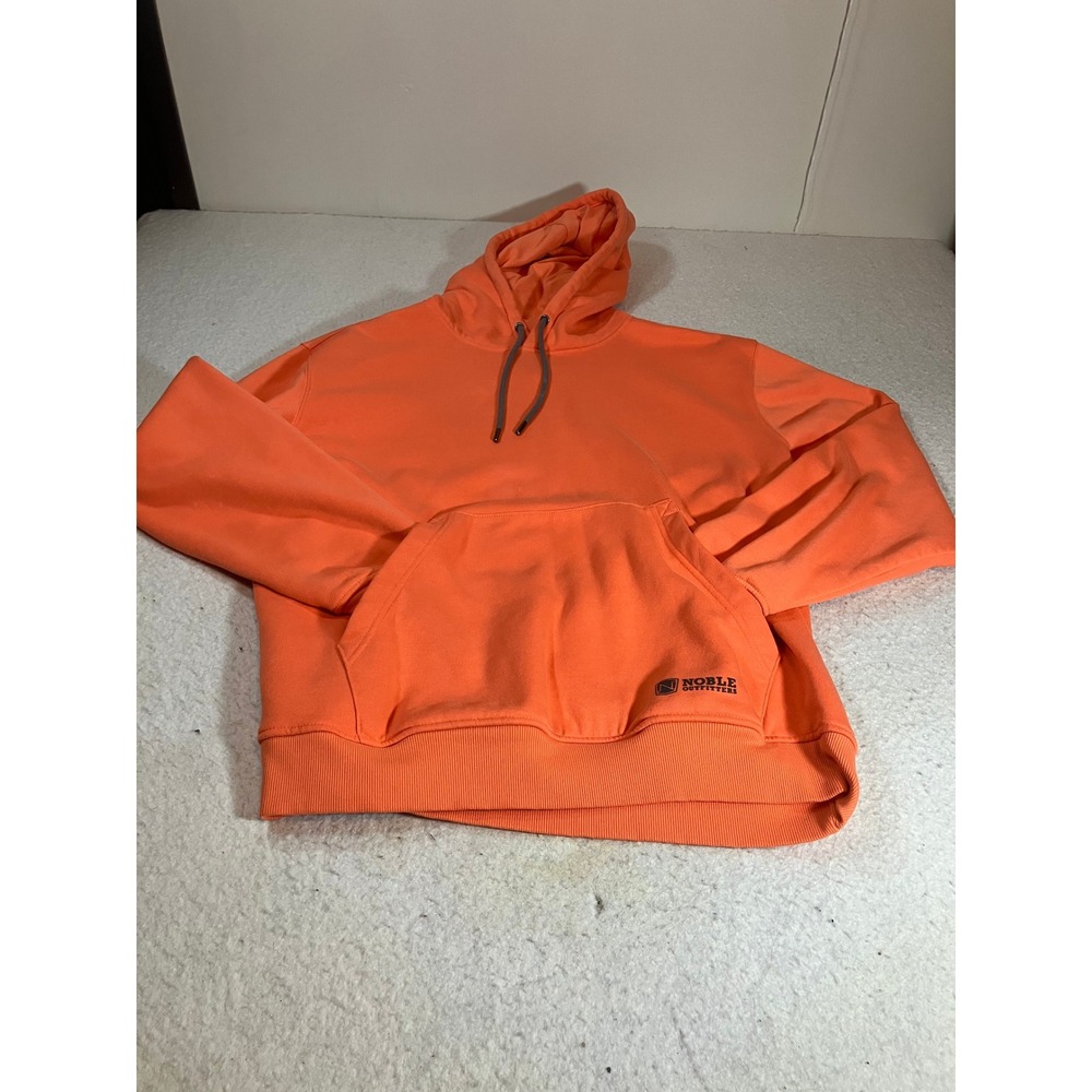 Noble Outfitters Men Large Orange Pullover Hoodie Sweatshirt Fleece Lined L